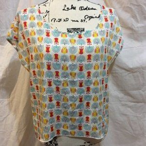 Michelle Owl Pattern Top with cut out back